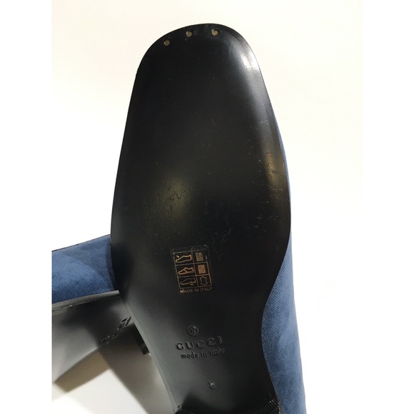 Gucci NY Yankees Velvet Loafers -Blue -Mens US 8.5 - Picture 11 of 16